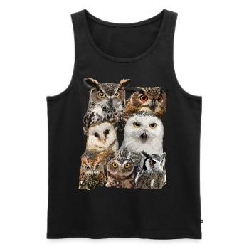 Nächtliche Raubvögel - Männer Premium Bio Tank Top - Schwarz - Vorne - AI Model Male 178 light (178cm)