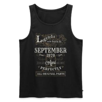Legends are Born In September 1970 Geburtstag - Männer Premium Bio Tank Top - Schwarz - Vorne - Michal (187cm)