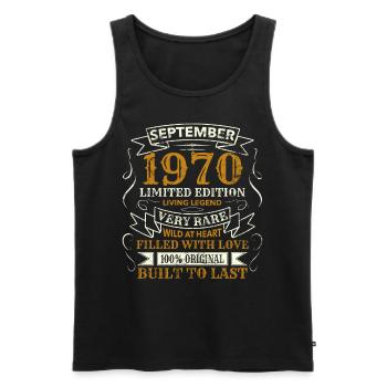 50 Years Birthday Vintage Born September 1970 - Men's Premium Organic Tank Top - black - Front - Michal (187cm)