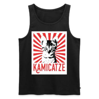 Kamicatze chat mignon chat chat grincheux chats chats - Débardeur bio Premium Homme - noir - Devant - Michal (187cm)