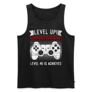 40 Birthday Level Up 40 Gaming Console - Men's Premium Organic Tank Top - black - Front - AI Model Male 178 light (178cm)