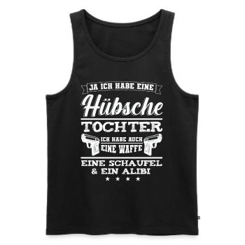 Lustig Vater Papa Dad Daddy Tochter Stieftochter - Männer Premium Bio Tank Top - Schwarz - Vorne - Michal (187cm)