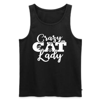 Crazy Cat Lady Frauen Katzen Katzenmama - Männer Premium Bio Tank Top - Schwarz - Vorne - Michal (187cm)