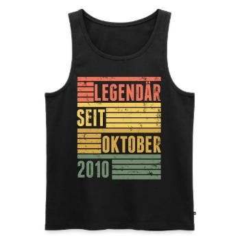 Legendär Seit Oktober 2010 - Männer Premium Bio Tank Top - Schwarz - Vorne - AI Model Male 178 light (178cm)