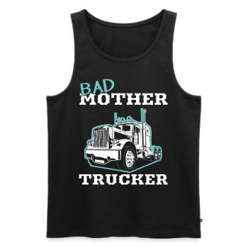 Trucker Bad Mother Chauffeur de camion - Camion - Débardeur bio Premium Homme - noir - Devant - AI Model Male 178 light (178cm)