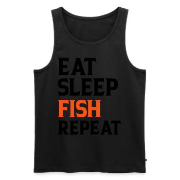 Eat Sleep Fish Repeat - Men's Premium Organic Tank Top - black - Front - Michal (187cm)