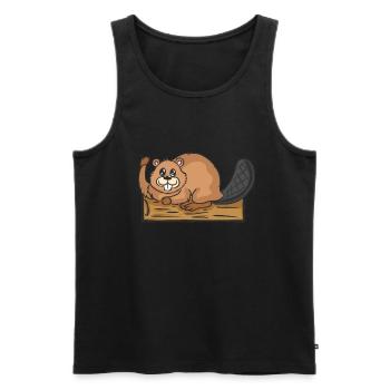 Castor Forêt Rongeurs pour enfants Animaux Animaux Chasseur - Débardeur bio Premium Homme - noir - Devant - Michal (187cm)