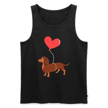 Dachshund with balloon dog lover gift - Men's Premium Organic Tank Top - black - Front - Michal (187cm)