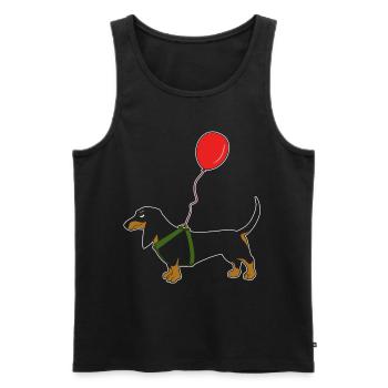 Dachshund with balloon dog lover gift - Men's Premium Organic Tank Top - black - Front - Michal (187cm)