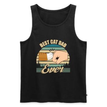 Best Cat Dad Ever - Men's Premium Organic Tank Top - black - Front - AI Model Male 178 light (178cm)