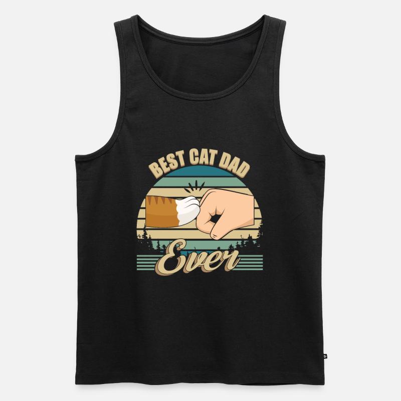 Best Cat Dad Ever - Männer Premium Bio Tank Top - Schwarz