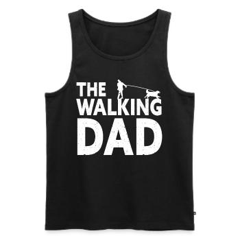 Le papa qui marche avec un chien - Débardeur bio Premium Homme - noir - Devant - Michal (187cm)