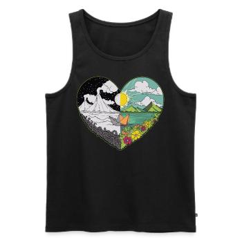 Day night heart volcano Stylishly creative - Men's Premium Organic Tank Top - black - Front - Michal (187cm)