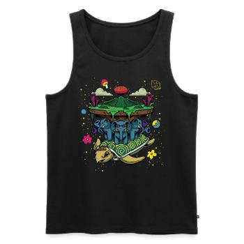Pilz Schildkröte Heißluftbalon Elefant - Männer Premium Bio Tank Top - Schwarz - Vorne - AI Model Male 178 light (178cm)