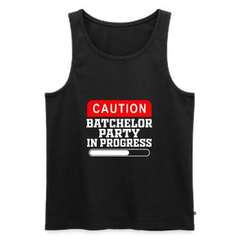 Achtung Bachelor Party JGA Junggesellenabschied - Männer Premium Bio Tank Top - Schwarz - Vorne - Michal (187cm)