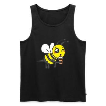 Bumblebee for fat Funny gift bee love for animals - Men's Premium Organic Tank Top - black - Front - AI Model Male 178 light (178cm)