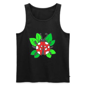 Ladybug Adoniskäfer cockchafer lucky ladybug luck - Men's Premium Organic Tank Top - black - Front - AI Model Male 178 light (178cm)