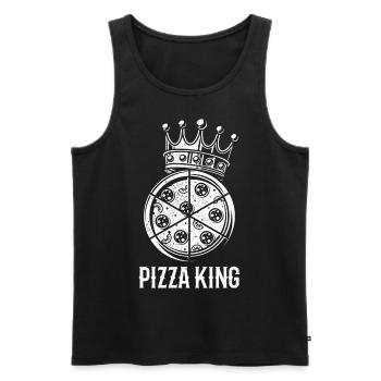 Cadeau de conception de partenaire amateur de pizza Pizza King - Débardeur bio Premium Homme - noir - Devant - AI Model Male 178 light (178cm)