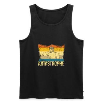 Alter Katstrophe Spruch Meme Vintage Facepalm - Männer Premium Bio Tank Top - Schwarz - Vorne - AI Model Male 178 light (178cm)