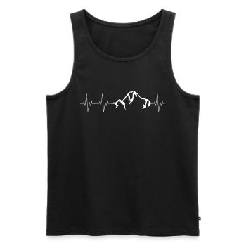 Heartbeat Montagnes Randonnée Escalade - Débardeur bio Premium Homme - noir - Devant - Michal (187cm)