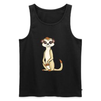 meerkat - Men's Premium Organic Tank Top - black - Front - AI Model Male 178 light (178cm)