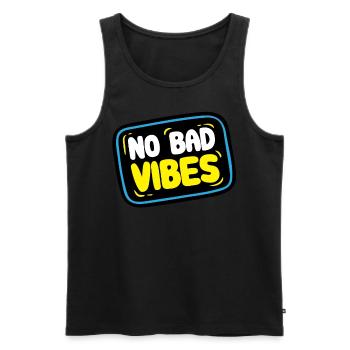 No Tavern Vibes - Vibes Sticker - Men's Premium Organic Tank Top - black - Front - AI Model Male 178 light (178cm)