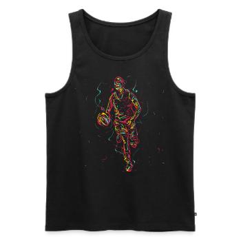 Abstrakte Kunst Basketball Sportler Dribbeln - Männer Premium Bio Tank Top - Schwarz - Vorne - AI Model Male 178 light (178cm)