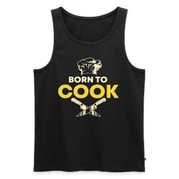 Born To Cook Hobby Chef Chef Kitchen - Men's Premium Organic Tank Top - black - Front - Michal (187cm)