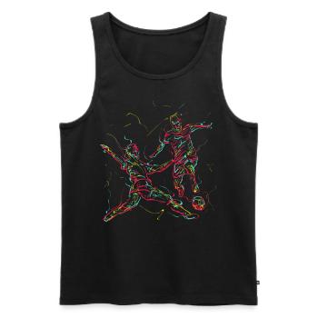 Abstrakte Kunst Fussball Torwart Liebhaber - Männer Premium Bio Tank Top - Schwarz - Vorne - Michal (187cm)