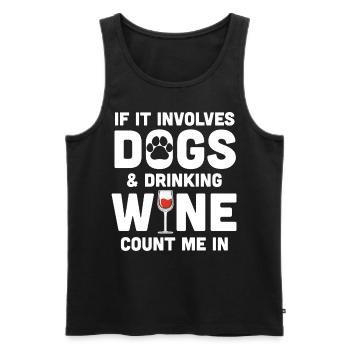Hunde und Wein - Rotweinhund - Männer Premium Bio Tank Top - Schwarz - Vorne - AI Model Male 178 light (178cm)
