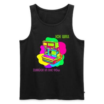 90er jahre - Männer Premium Bio Tank Top - Schwarz - Vorne - Michal (187cm)