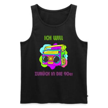 90er jahre - Männer Premium Bio Tank Top - Schwarz - Vorne - Michal (187cm)