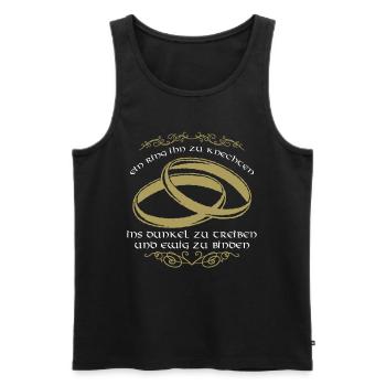 Ein Ring Ihn zu Knechten JGA Junggesellenabschied - Männer Premium Bio Tank Top - Schwarz - Vorne - Michal (187cm)
