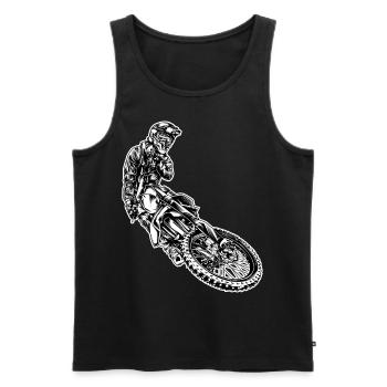 Whip Whipping Motocross Supermoto Supermotard - Débardeur bio Premium Homme - noir - Devant - AI Model Male 178 light (178cm)