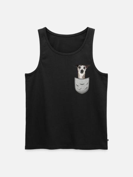 Poche poitrine Whippet Little English Greyhound - Débardeur bio Premium Homme - noir