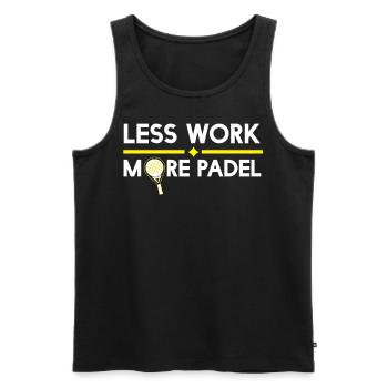 Less work Moe Padel - Padel tennis - Men's Premium Organic Tank Top - black - Front - Michal (187cm)