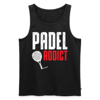 Padel Addict - Tennis de Padel - Débardeur bio Premium Homme - noir - Devant - Michal (187cm)