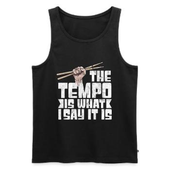 Schlagzeug Musik Drum'n'bass Drumset Tempo Rock - Männer Premium Bio Tank Top - Schwarz - Vorne - Michal (187cm)