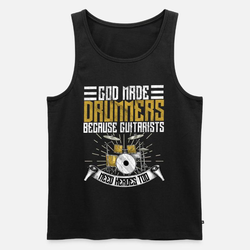 Schlagzeug - Männer Premium Bio Tank Top - Schwarz