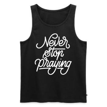 Never Stop Praying - Débardeur bio Premium Homme - noir - Devant - Michal (187cm)