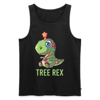Süßes Tree Rex T-Rex Weihnachtsmann Geschenk Licht - Männer Premium Bio Tank Top - Schwarz - Vorne - AI Model Male 178 light (178cm)
