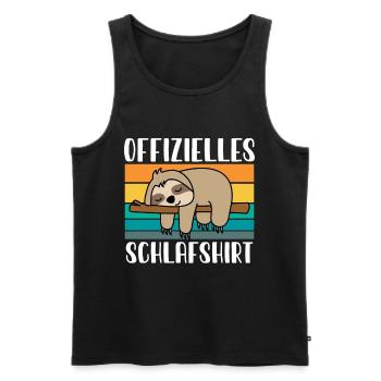 Offizieles Schlafshirt Faultier - Männer Premium Bio Tank Top - Schwarz - Vorne - Michal (187cm)