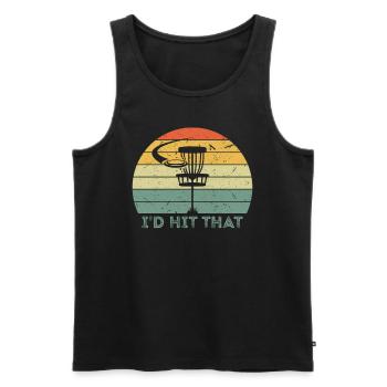 Disk Golf I d Hit That Frisbeegolf Vintage Gift - Männer Premium Bio Tank Top - Schwarz - Vorne - AI Model Male 178 light (178cm)