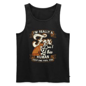 Fuchs - Männer Premium Bio Tank Top - Schwarz - Vorne - AI Model Male 178 light (178cm)