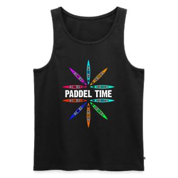 Paddel Team Kanu Kayak - Männer Premium Bio Tank Top - Schwarz - Vorne - AI Model Male 178 light (178cm)