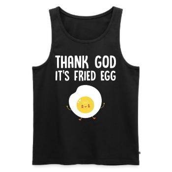 Friday Fried Egg - Funny Design - Men's Premium Organic Tank Top - black - Front - Michal (187cm)