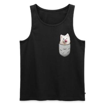 Samoyed Samoyed Chest Pocket Pocket Dog Owner - Débardeur bio Premium Homme - noir - Devant - Michal (187cm)