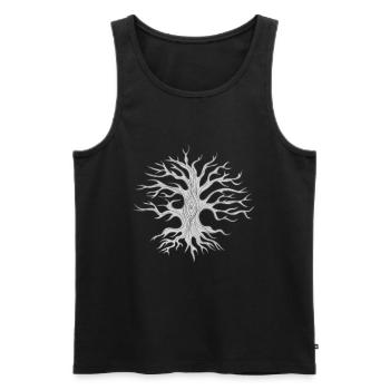 Yggdrasil Arbre de vie Arbre de vie Raven Manda - Débardeur bio Premium Homme - noir - Devant - AI Model Male 178 light (178cm)
