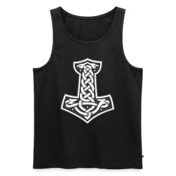Thor Hammer Runen Thors Mythologie nordique - Débardeur bio Premium Homme - noir - Devant - Michal (187cm)