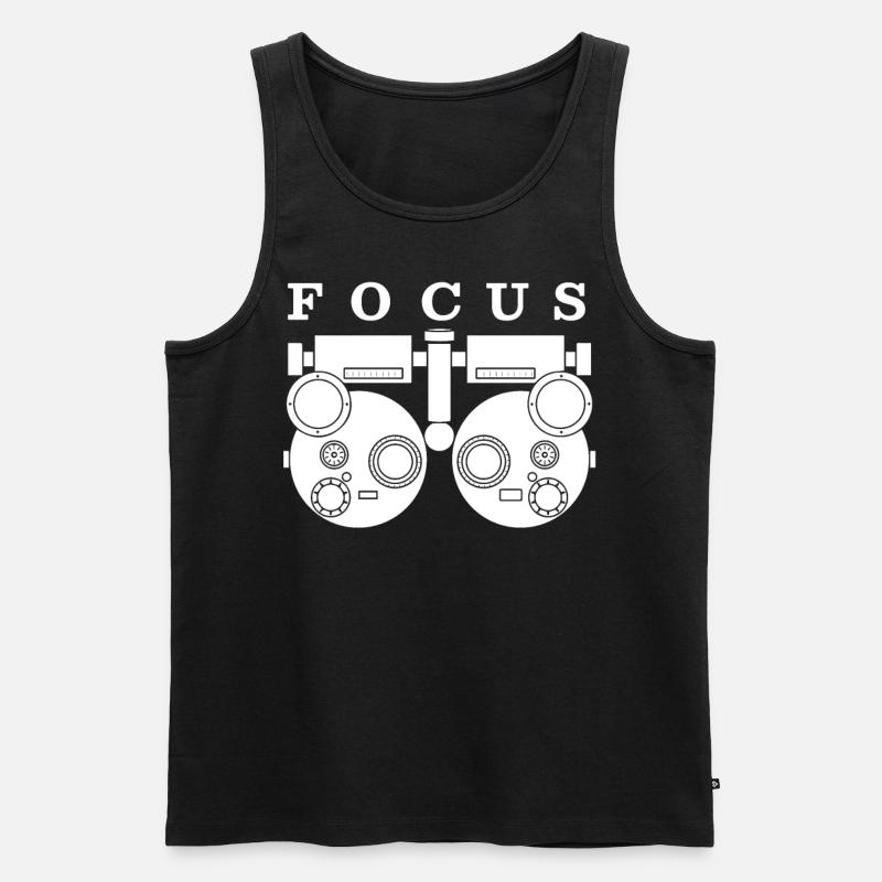 Fokus-Augen-Test - Optiker Optiker - Männer Premium Bio Tank Top - Schwarz